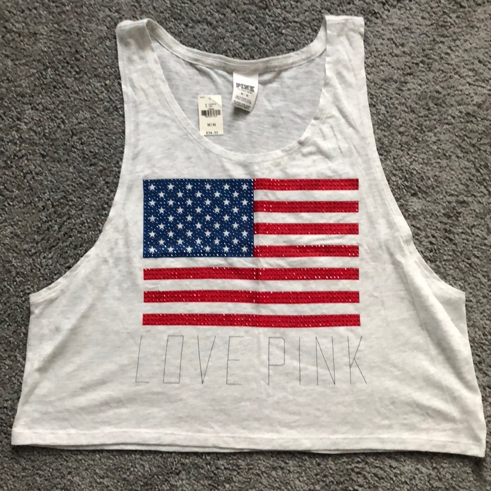 Gray America crop tank top
